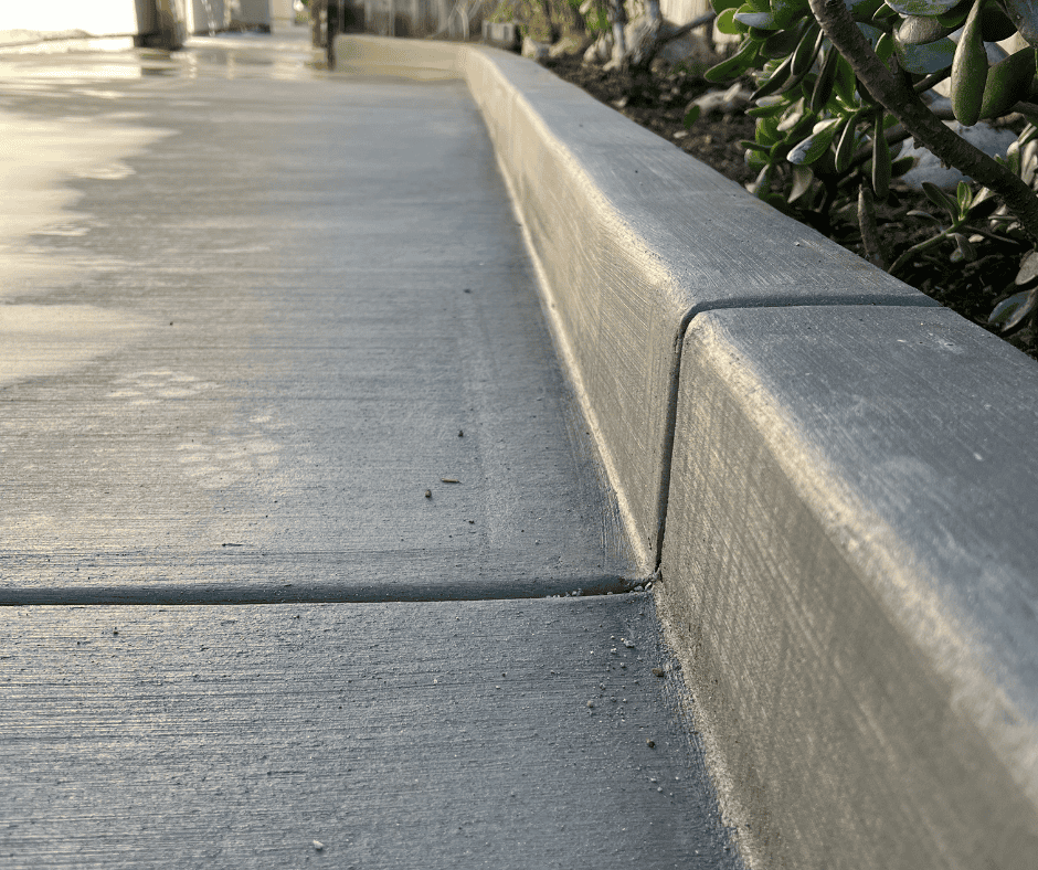 concrete curb and slab