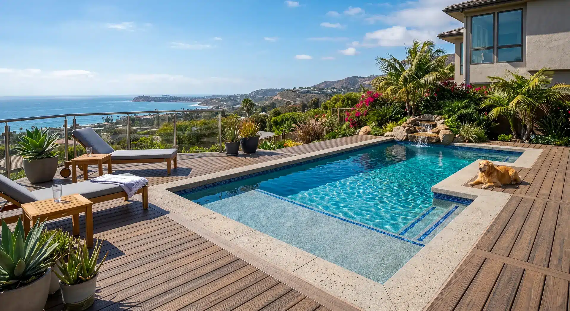 pool with decking