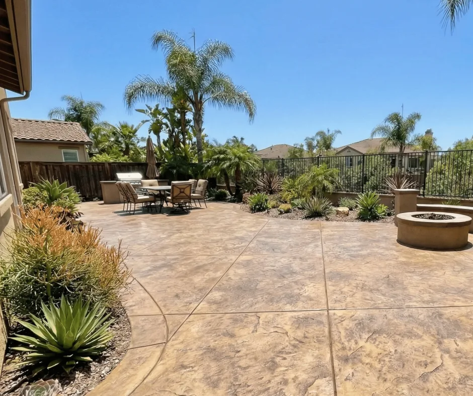Stamped concrete finish by New Age Design and Build in San Diego