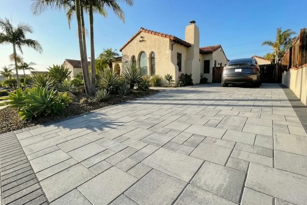 custom driveway with pavers