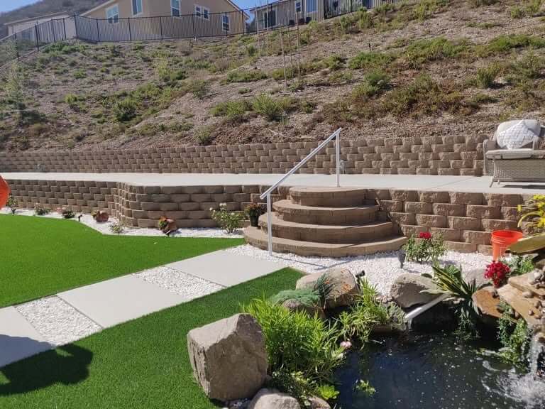 Custom retaining wall built in San Diego